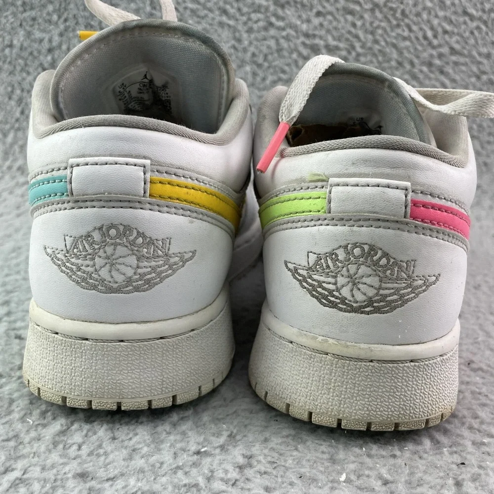 Nike Air Jordan 1 Retro Youth 5.5 Low White Neon GS Sportswear Casual Streetwear